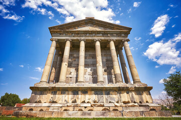 Facade of the Temple of Garni in Armenia