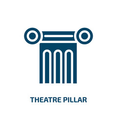 theatre pillar icon from cinema collection. Filled theatre pillar, column, theater glyph icons isolated on white background. Black vector theatre pillar sign, symbol for web design and mobile apps