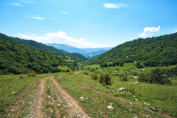 Fototapeta na wymiar Road at the Dilijan National Park in Armenia