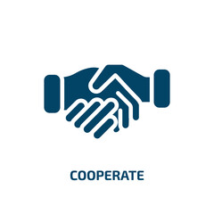 cooperate icon from business collection. Filled cooperate, cooperation, friendship glyph icons isolated on white background. Black vector cooperate sign, symbol for web design and mobile apps