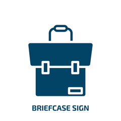 briefcase sign icon from business collection. Filled briefcase sign, briefcase, office glyph icons isolated on white background. Black vector briefcase sign sign, symbol for web design and mobile apps