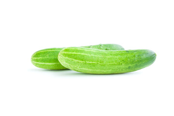 Fresh green cucumbers isolated on white background, Organic vegetables, Herbal plant, Food ingredient