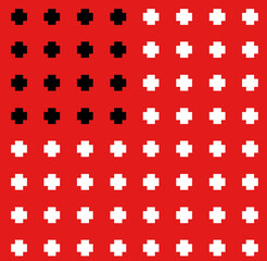seamless pattern with white cross in red backgrounds
