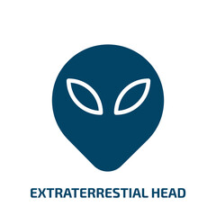 Obraz premium extraterrestial head icon from astronomy collection. Filled extraterrestial head, big, space glyph icons isolated on white background. Black vector extraterrestial head sign, symbol for web design and