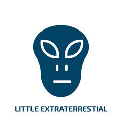 little extraterrestial icon from astronomy collection. Filled little extraterrestial, simple, space glyph icons isolated on white background. Black vector little extraterrestial sign, symbol for web