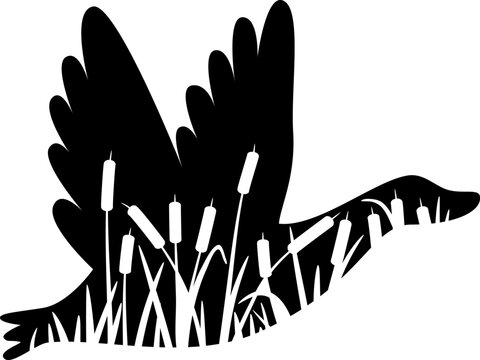 recommend clip art: vector duck in reeds