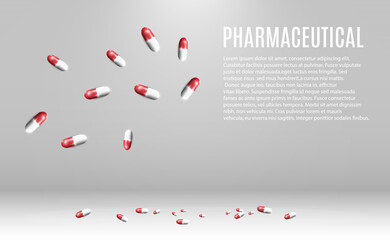 Image with capsules. Pharmaceuticals, pills.