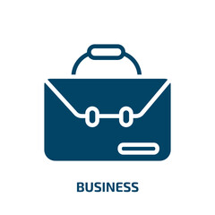 business icon from artificial intellegence and future technology collection. Filled business, social, communication glyph icons isolated on white background. Black vector business sign, symbol for web