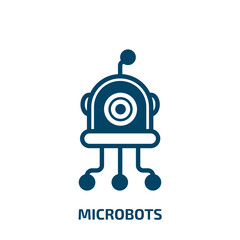 microbots icon from artificial intellegence and future technology collection. Filled microbots, microbot, electronic glyph icons isolated on white background. Black vector microbots sign, symbol for