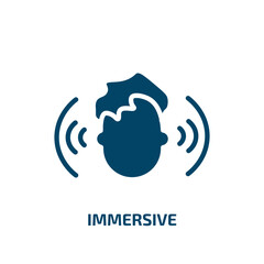 immersive icon from artificial intellegence and future technology collection. Filled immersive, immersion, technology glyph icons isolated on white background. Black vector immersive sign, symbol for