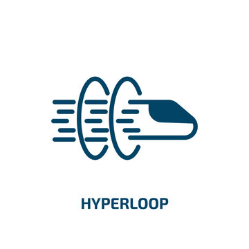 hyperloop icon from artificial intellegence and future technology collection. Filled hyperloop, speed, high glyph icons isolated on white background. Black vector hyperloop sign, symbol for web design