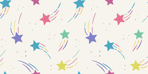 Colorful shooting stars repeat background