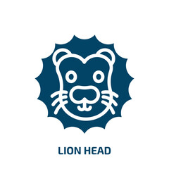 lion head icon from animals collection. Filled lion head, king, lion glyph icons isolated on white background. Black vector lion head sign, symbol for web design and mobile apps