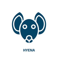 hyena icon from animals collection. Filled hyena, mammal, wildlife glyph icons isolated on white background. Black vector hyena sign, symbol for web design and mobile apps