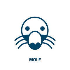 mole icon from animals collection. Filled mole, danger, pest glyph icons isolated on white background. Black vector mole sign, symbol for web design and mobile apps