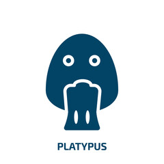 platypus icon from animals collection. Filled platypus, fauna, australia glyph icons isolated on white background. Black vector platypus sign, symbol for web design and mobile apps