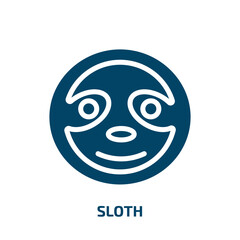 sloth icon from animals collection. Filled sloth, character, animal glyph icons isolated on white background. Black vector sloth sign, symbol for web design and mobile apps