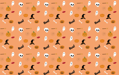 pattern background with halloween icons