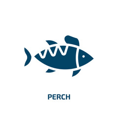 perch icon from animals collection. Filled perch, nature, fauna glyph icons isolated on white background. Black vector perch sign, symbol for web design and mobile apps