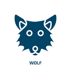 wolf icon from animals collection. Filled wolf, wildlife, animal glyph icons isolated on white background. Black vector wolf sign, symbol for web design and mobile apps