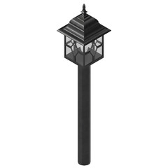 3D rendering illustration of a garden lamp post