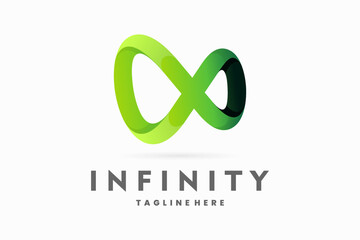 green infinity icon vector logo design