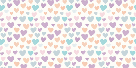 Colorful heart vector background, pastel pattern
