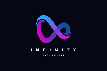 gradient infinity icon vector logo design