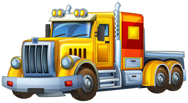 cartoon scene with industrial truck car isolated illustration for children