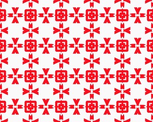 Obraz premium Abstract Red seamless repeat pattern flat style Ornament geometric squares design with motif BG