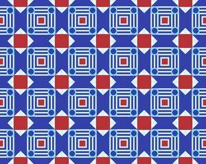 Fototapeta na wymiar Geometric seamless abstract fabric Design with multicolor Pattern native tribal symmetrical Perfect