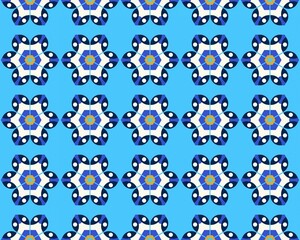 Geometric seamless abstract fabric Design with multicolor Pattern native tribal symmetrical Perfect