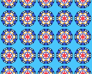 Geometric seamless abstract fabric Design with multicolor Pattern native tribal symmetrical Perfect