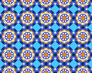 Geometric seamless abstract fabric Design with multicolor Pattern native tribal symmetrical Perfect