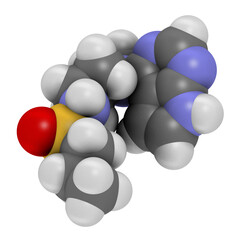 Abrocitinib atopic dermatitis drug molecule (JAK1 inhibitor).