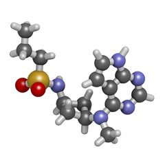 Abrocitinib atopic dermatitis drug molecule (JAK1 inhibitor).