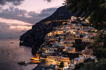 Positano tcity in a night time - Powered by Adobe