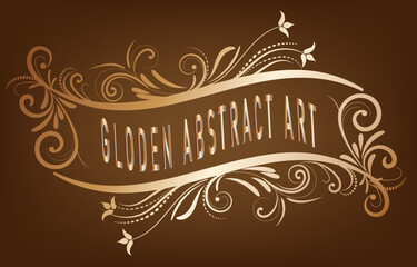 brown  gloden leaves luxury abstract art background