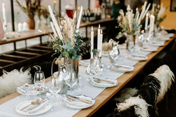 table set for a wedding reception