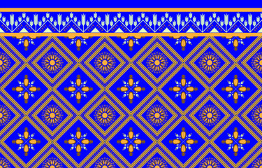 turquoise and glod Oriental ethnic pattern traditional