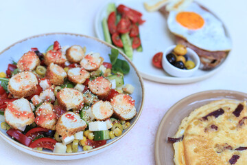 Breakfast is the first meal of the day usually eaten in the morning. Various 