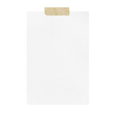 Blank white paper sheet mockup with adhesive tape