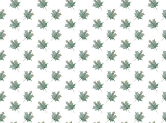 Seamless pattern of green maple leaves