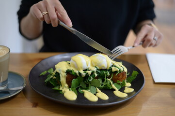 Ready to eat nice breakfast