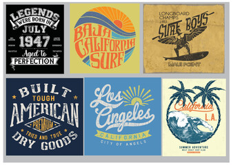 set of vintage retro labels