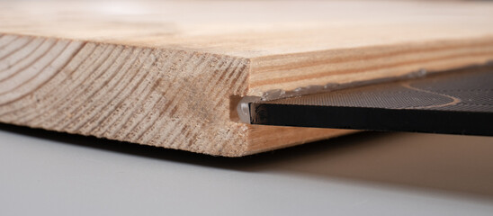 silicone gluing wooden planks and figured glass for doors. High quality 4k footage