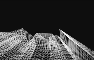 Modern architecture building vector 3d illustration