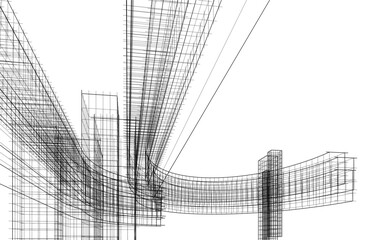 Modern architecture building vector 3d illustration