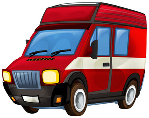 Cartoon firetruck monster truck isolated illustration for children © honeyflavour