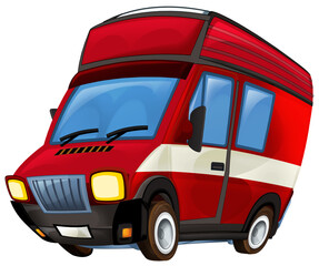 Cartoon firetruck monster truck isolated illustration for children © honeyflavour